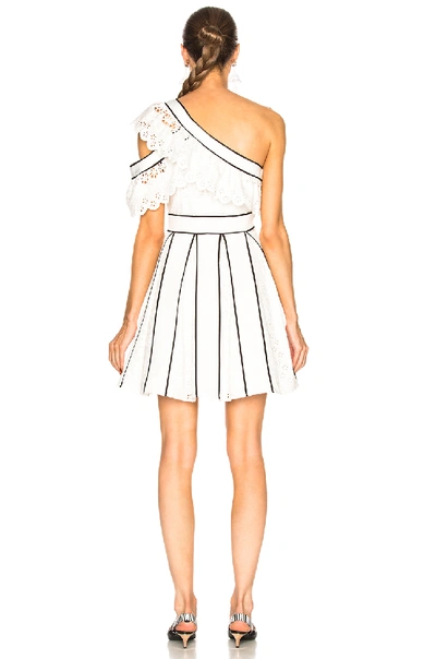 Shop Self-portrait Broderie Frill Dress In White