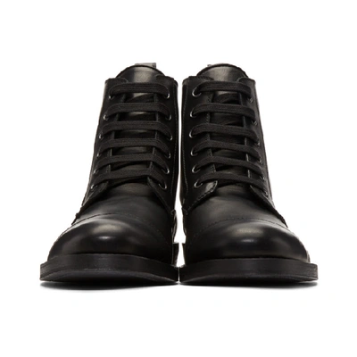 Shop Ann Demeulemeester Black Leather Boots In 099 Black