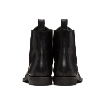 Shop Ann Demeulemeester Black Leather Boots In 099 Black