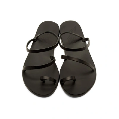 ANCIENT GREEK SANDALS BLACK APLI ELEFTHERIA SANDALS