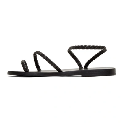 Shop Ancient Greek Sandals Black Braided Leather Eleftheria Sandals