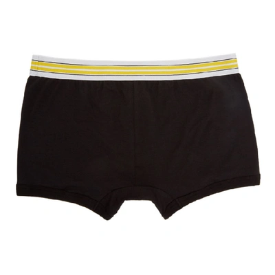 Shop Dolce & Gabbana Dolce And Gabbana Black And Yellow Boxer Briefs In N0010 Black