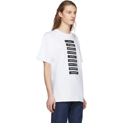 Shop Raf Simons White Wording T-shirt In 00010 White