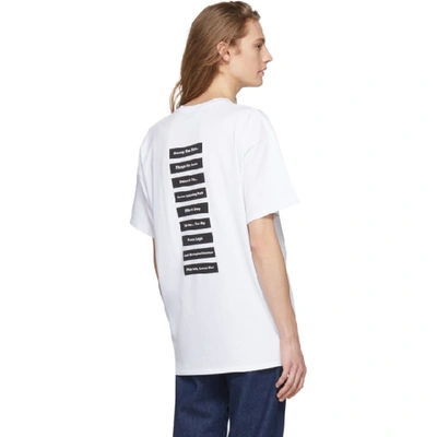 Shop Raf Simons White Wording T-shirt In 00010 White