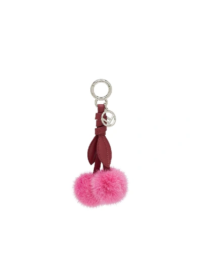 Shop Fendi Cherry Bag Charm In Pink
