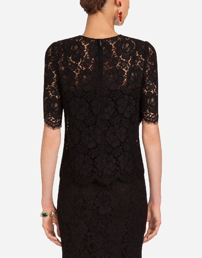 Shop Dolce & Gabbana Cordonetto Lace Top In Black