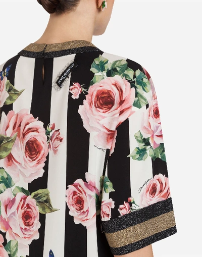 Shop Dolce & Gabbana Blouse In Printed Silk In Multicolor