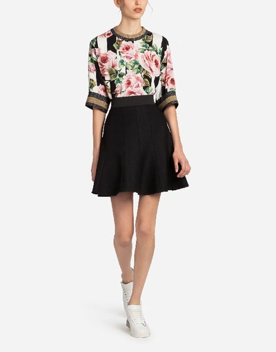 Shop Dolce & Gabbana Blouse In Printed Silk In Multicolor