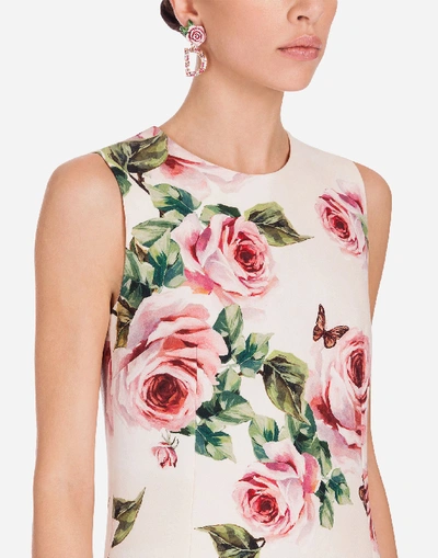 Shop Dolce & Gabbana Printed Wool Dress In Pink