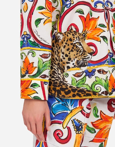 Shop Dolce & Gabbana Majolica Print Cotton Shirt In Multicolor
