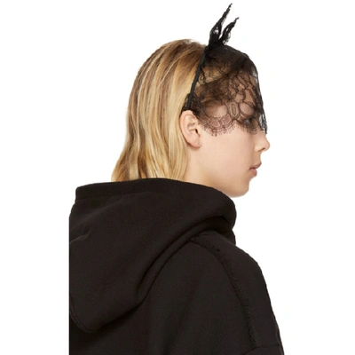 Shop Maison Michel Black Lace Heidi Cat Veil Headband