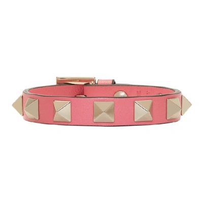 Shop Valentino Pink  Garavani Rockstud Bracelet
