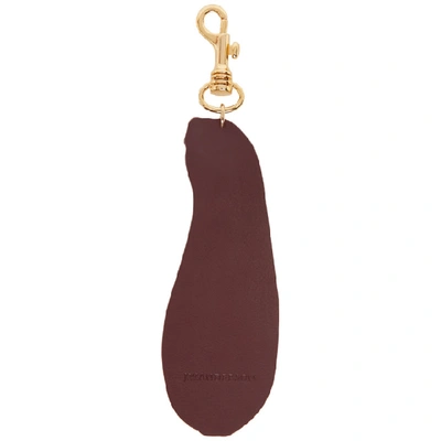 Shop Jw Anderson Burgundy Eggplant Keychain In 490 - Bordeaux