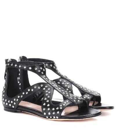 Shop Alexander Mcqueen Studded Leather Sandals In Black