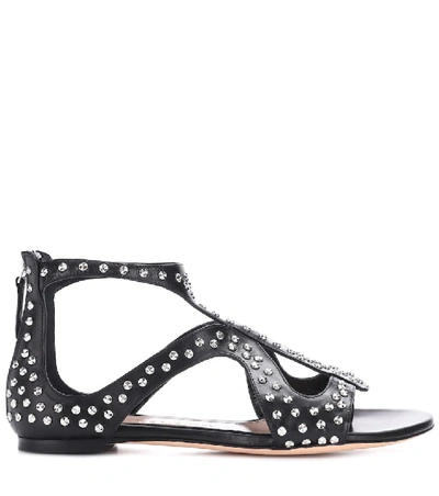 Shop Alexander Mcqueen Studded Leather Sandals In Black