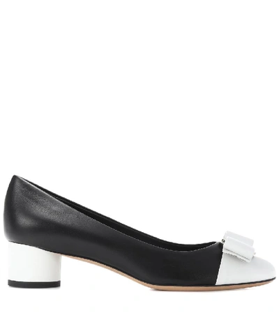 Shop Ferragamo Vara Bow Leather Pumps