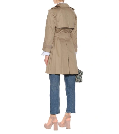 Shop Miu Miu Embellished Trench Coat In Beige