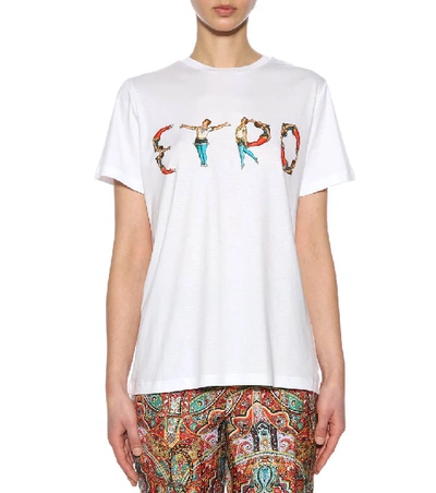 Shop Etro Printed Cotton T-shirt In Multicoloured