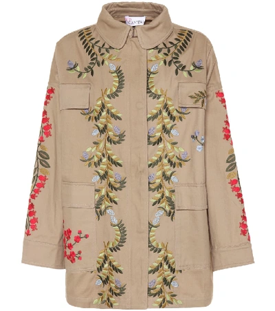 Shop Red Valentino Embroidered Cotton Jacket