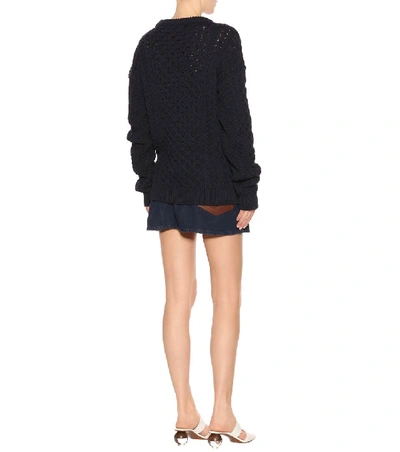 Shop Jw Anderson Cotton-blend Sweater In Blue