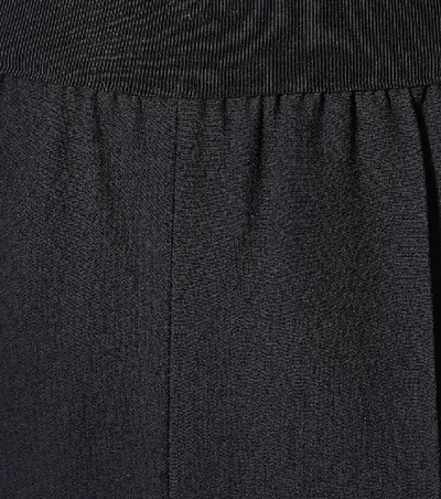 Shop Agnona Crêpe Cropped Trousers In Black