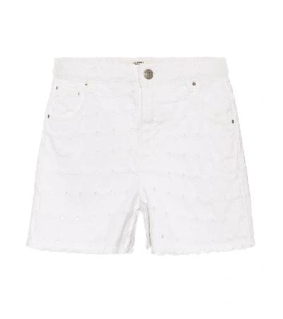 Shop Isabel Marant Étoile Felsey Denim Shorts In White