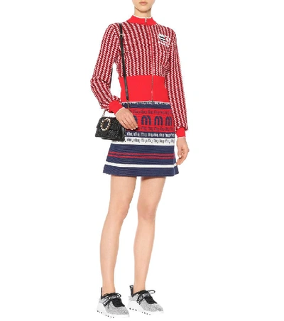 Shop Miu Miu Striped Wool-blend Miniskirt