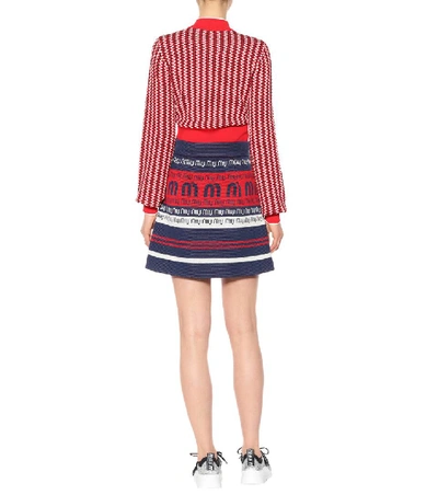 Shop Miu Miu Striped Wool-blend Miniskirt
