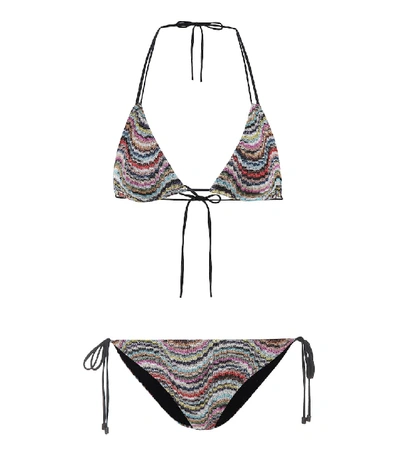 Shop Missoni Striped Bikini In Multicoloured