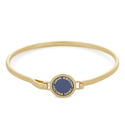 Shop Marc Jacobs Enamel Disc Hinged Bracelet In Vintage Blue