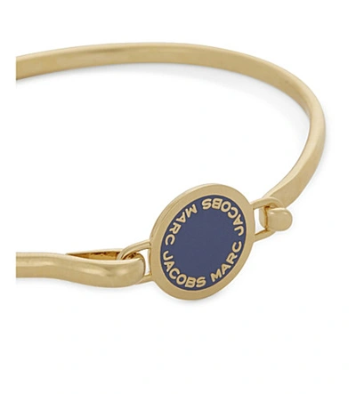 Shop Marc Jacobs Enamel Disc Hinged Bracelet In Vintage Blue