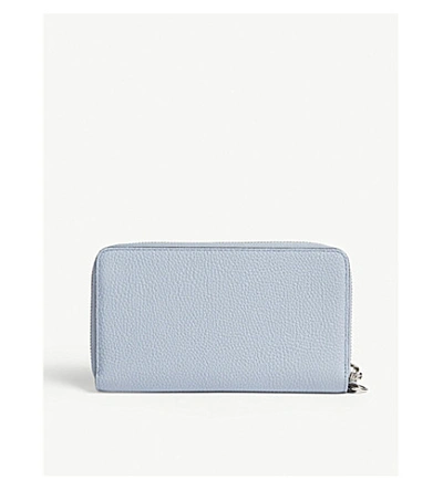 Shop Michael Michael Kors Mercer Large Leather Wallet In Pale Blue