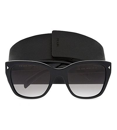 Prada Pr09s Triangle Accented Square-framed Sunglasses In Black | ModeSens