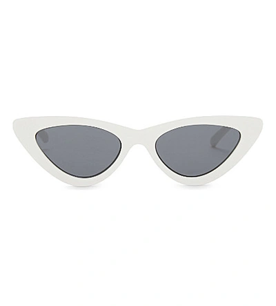 Shop Le Specs The Last Lolita Cat-eye Sunglasses In Whitesmoke Mono