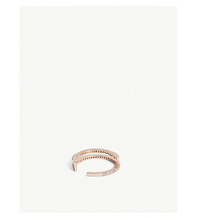 Shop Astrid & Miyu Wishbone Ring In Rose Gold