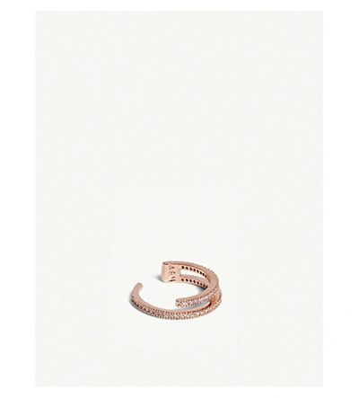 Shop Astrid & Miyu Wishbone Ring In Rose Gold