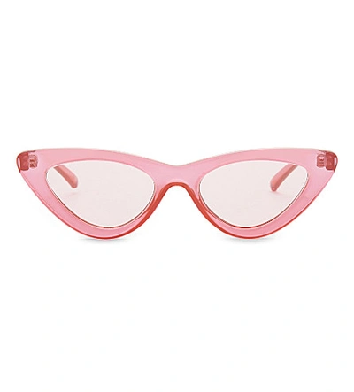 Shop Le Specs The Last Lolita Cat-eye Sunglasses In Hot Pik Pik Flash Mirror