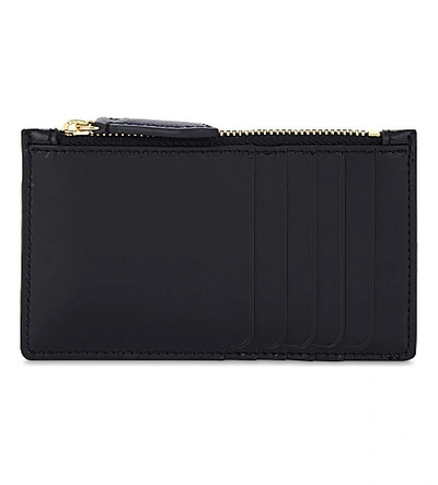 Shop Diane Von Furstenberg Leather Card Holder In Alexander Navy