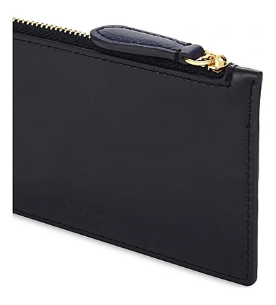 Shop Diane Von Furstenberg Leather Card Holder In Alexander Navy