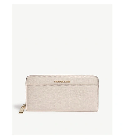 Shop Michael Michael Kors Mercer Continental Leather Wallet In Soft Pink