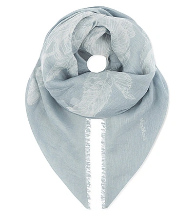 Shop Max Mara Dama Modal And Linen-blend Scarf In Light Blue