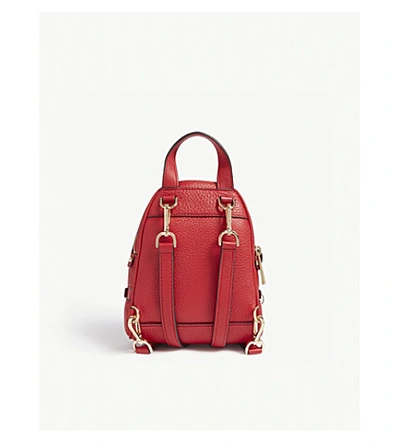 Shop Michael Michael Kors Rhea Extra-small Leather Backpack In Bright Red