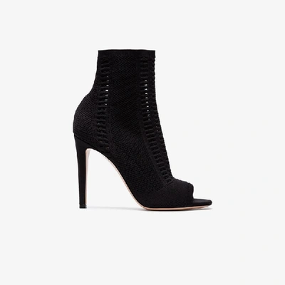 Shop Gianvito Rossi Vires 105 Open Toe Boots In Black