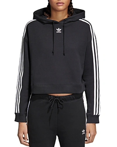 Shop Adidas Originals Cropped Hoodie In Black