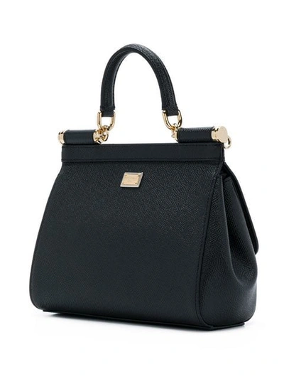 Shop Dolce & Gabbana Mini Sicily Love Patch Shoulder Bag In Black