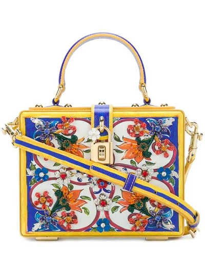 Shop Dolce & Gabbana Majolica Box Bag In Multicolour
