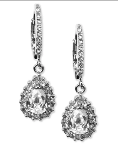 Shop Givenchy Cz Drop Earrings In Silver