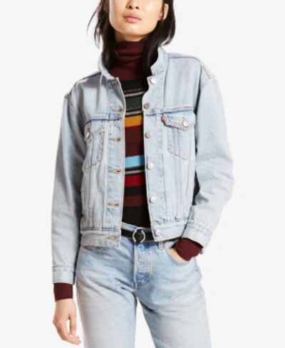 Shop Levi's Ex-boyfriend Cotton Denim Trucker Jacket In People Power