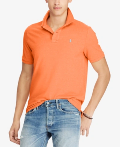 Shop Polo Ralph Lauren Men's Classic-fit Mesh Polo In Beach Orange Heather