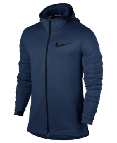 Shop Nike Men's Therma Flex Showtime Zip Basketball Hoodie In Diffused Blue